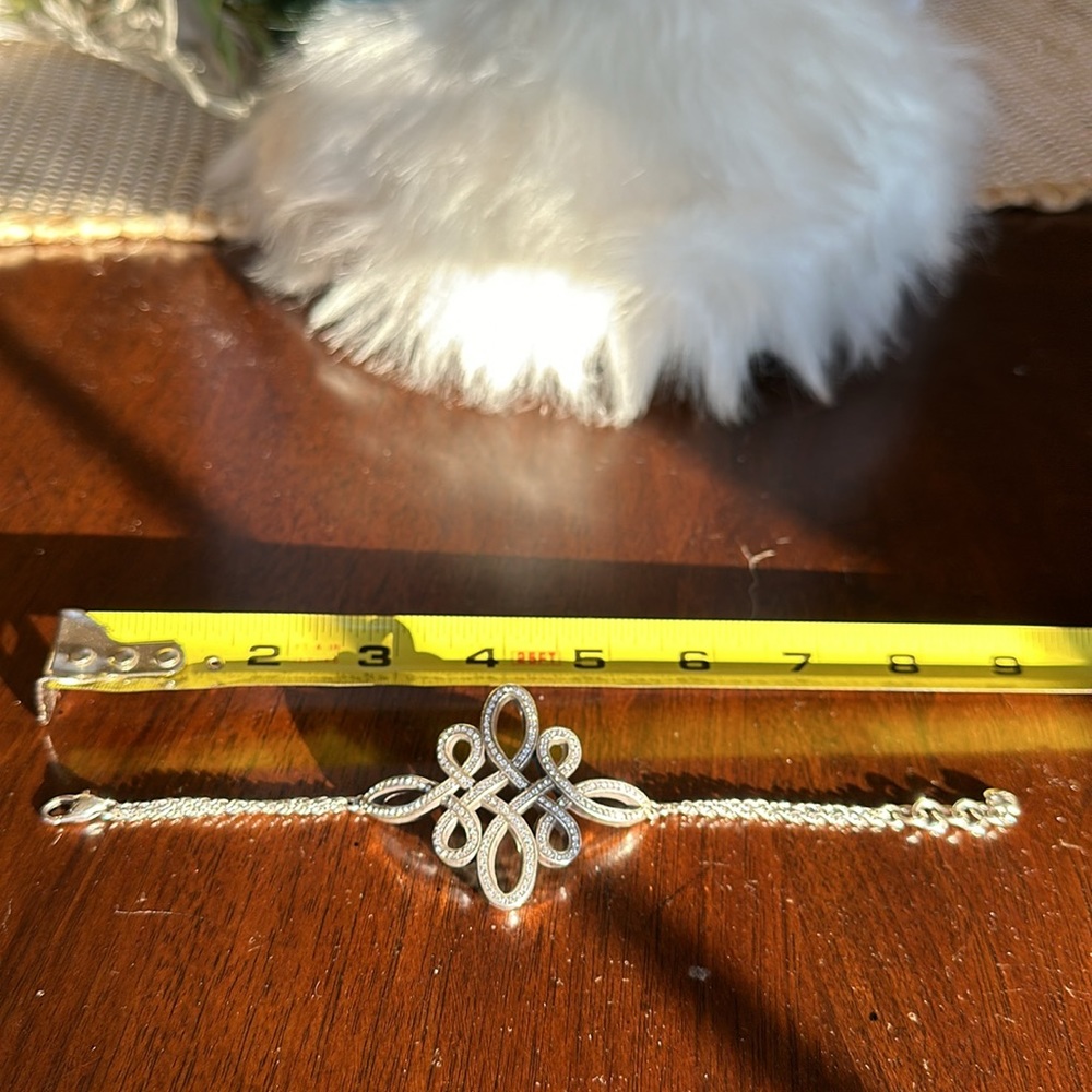 Brighton KNOTTINGHAM Celtic Cross Clear Swarovski Crystal Silver Bracelet RARE - Picture 10 of 11